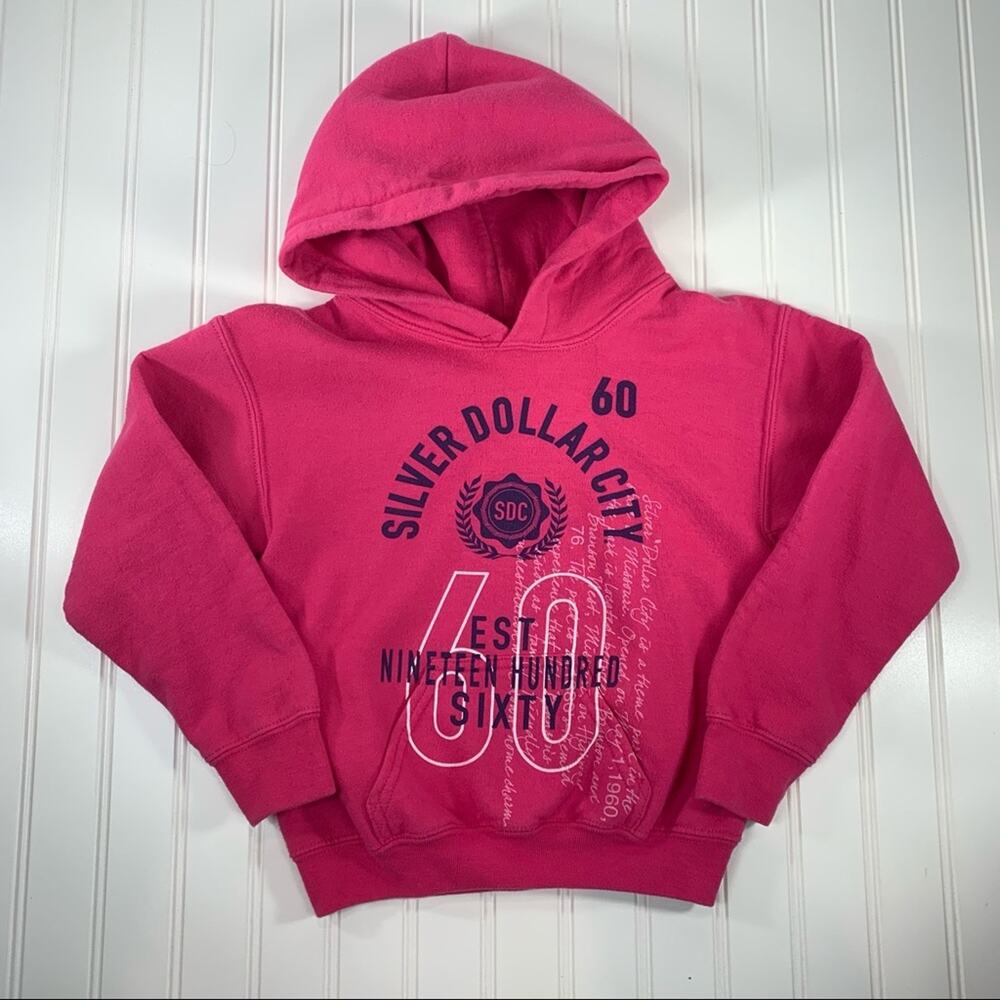 Deep Pink Silver Dollar City Hoodie Sweatshirt Kids Small